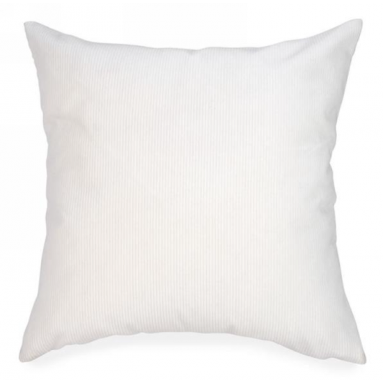 Coussin Blanc Velours Côtelé