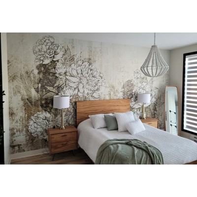 Murale Fleur Vintage Texture De Canevas