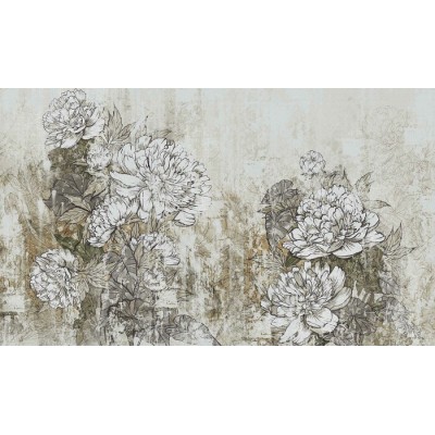 Murale Fleur Vintage Texture De Canevas