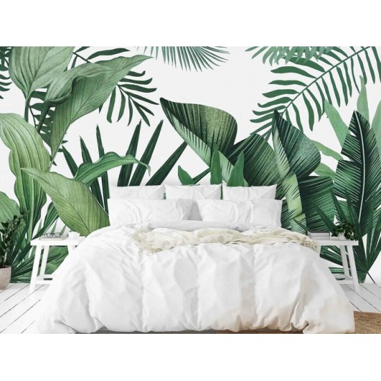 Murale Feuillage Tropical Vert