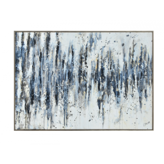 Cadre Abstrait Kombu – Vibration Graphique en Bleu et Noir