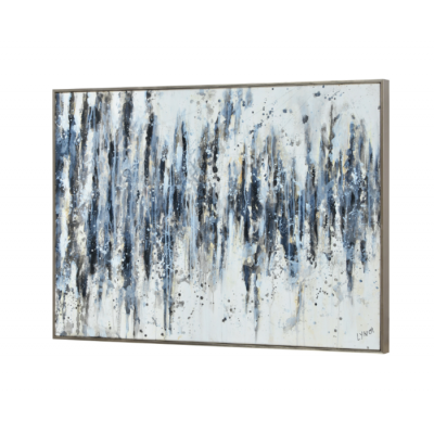 Cadre Abstrait Kombu – Vibration Graphique en Bleu et Noir
