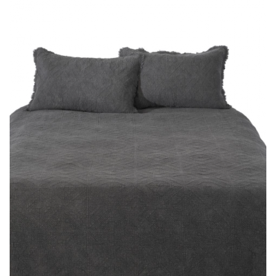 Housse De Couette Brunelli Stone Washed Gris Charcoal