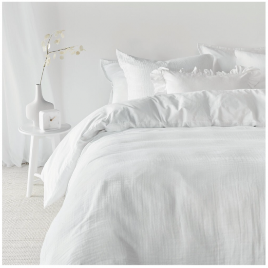 Housse De Couette En Mousseline Blanche Milky