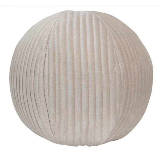 Coussin Rond Dana en Velours Beige – Chic et Moderne