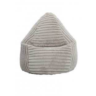 Pouf Raya XL en velours côtelé gris