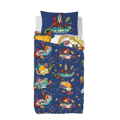 Housse de Couette Moon Space Enfant Réversible