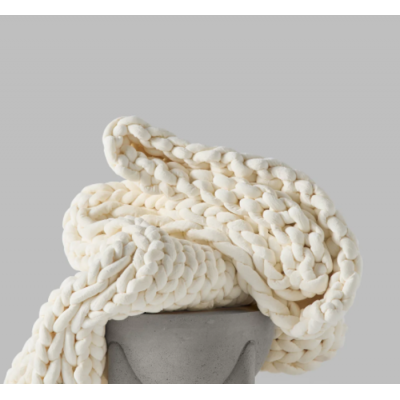 Couverture Lestée En Tricot Crème