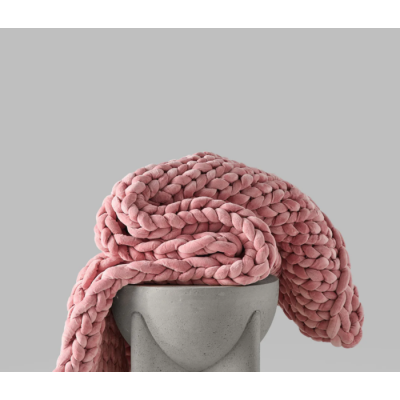 Couverture Lestée En Tricot Rose