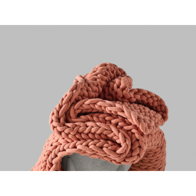 Couverture Lestée En Tricot Orange Brûlé