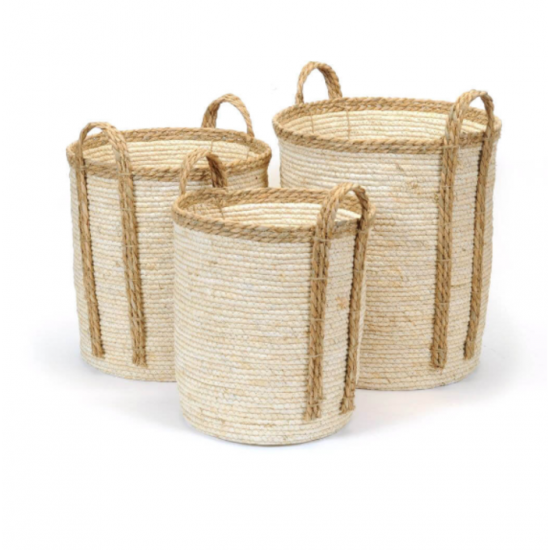 Ensemble de paniers en jute (Lot de 3)