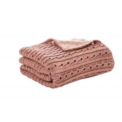 Jeté Tricot Rose Poudré – Confort et...
