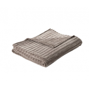 Jeté Taupe en Chenille Côtelée Ultra Doux