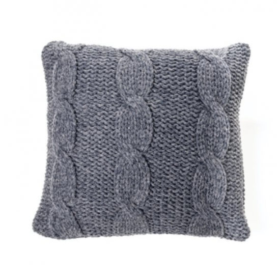 Coussin Euro Tricot Marine – Style Scandinave et Douceur