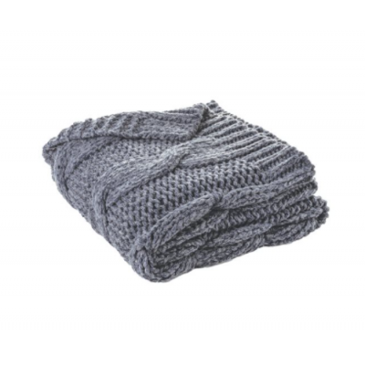 Jeté Tricot Marine – Douceur Torsadée et...