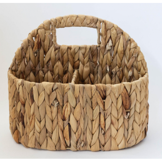 Panier Tressé 4 Compartiments – Jacinthe d’Eau Naturelle