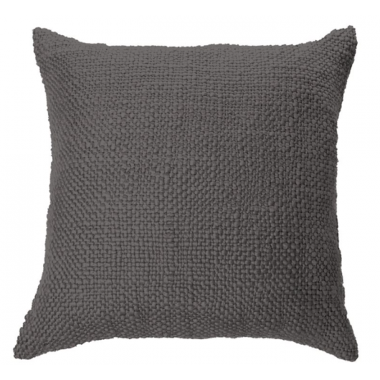 Coussin en Tricot Charbon – Élégance Texturée