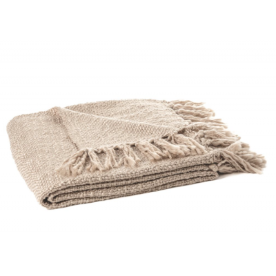 Jeté en tricot naturel - Doux et chaleureux