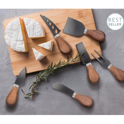 Ensemble 6 couteaux à fromage – Manche en bois de noyer