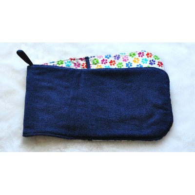 Essuie-Pattes Jasmy, blanc à motifs empreintes de pattes