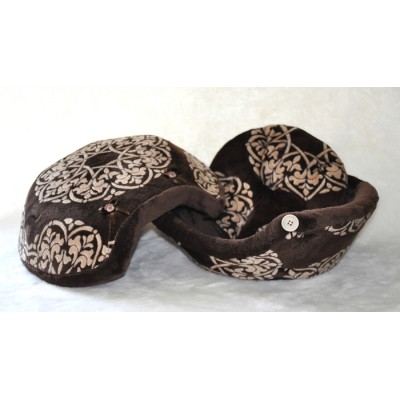 Coussin Coquille , motif brun et beige (petit)