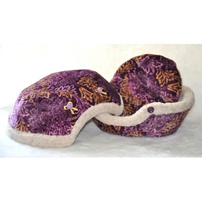 Coussin Coquille , motif mauve et or (petit)