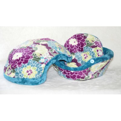 Coussin Coquille fleuri bleu (petit)
