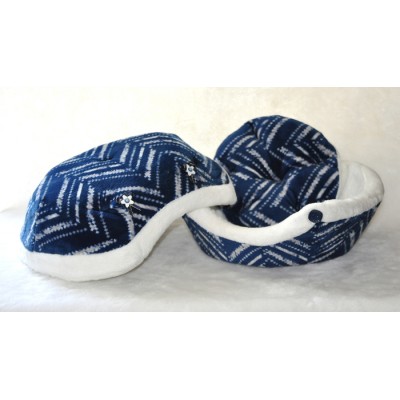 Coussin Coquille, bleu roy et blanc (petit)