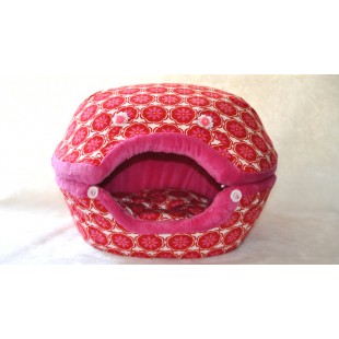 Coussin Coquille , fleuri rose et blanc (moyen)