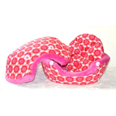Coussin Coquille , fleuri rose et blanc (moyen)