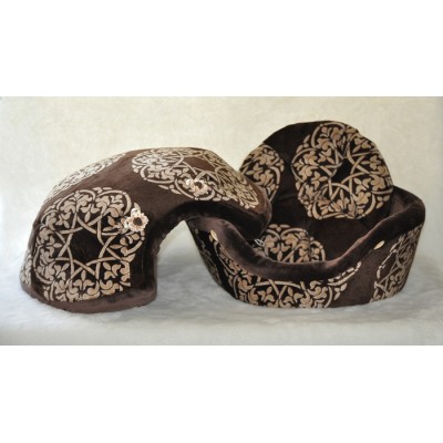 Coussin Coquille , motif brun et beige (moyen)