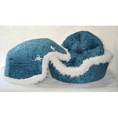 Coussin Coquille , turquoise  en relief (moyen)