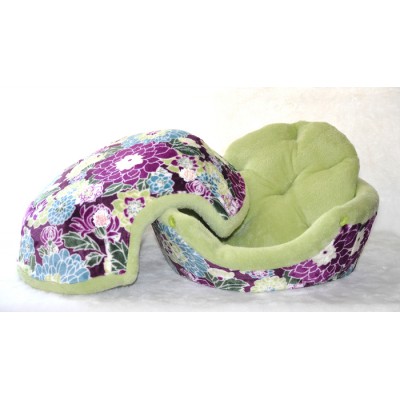 Coussin Coquille , vert lime fleuri (moyen)