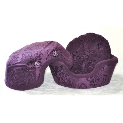 Coussin Coquille , violet en relief (moyen)