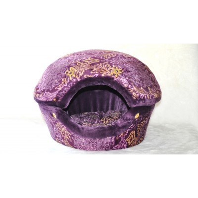 Coussin Coquille , violet et or (moyen)