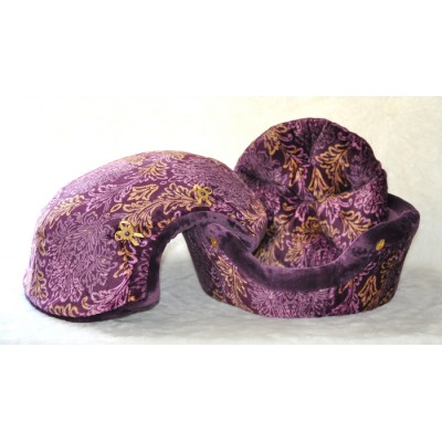 Coussin Coquille , violet et or (moyen)