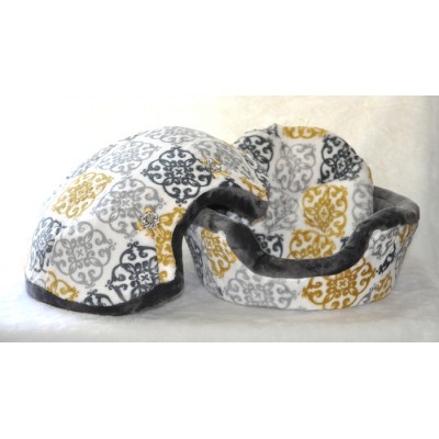 Coussin Coquille, gris foncé avec motif (moyen)