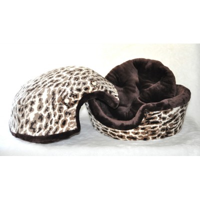 Coussin Coquille, léopard brun (moyen)