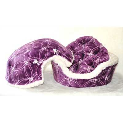 Coussin Coquille, mauve avec motif (moyen)
