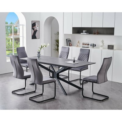 Ensemble table et 6 chaises T-1570+C-1572