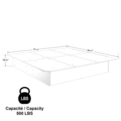 Plateforme king 80"-12"H (Lueur de chandelle)