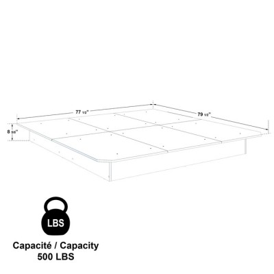 Plateforme king 80"-8"H (Gris Tuxedo)