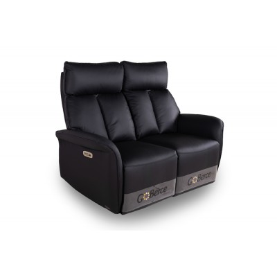 Causeuse inclinable électrique 6857 (Cuir noir)
