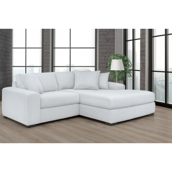 Sofa avec chaise longue gauche 7735 (Hudson Silver)