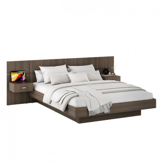 Lit queen Zen Kappa avec tables de chevet (Tuxedo)  W3309.11-24-W4509.60.SK