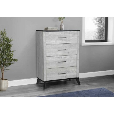 Commode 4 tiroirs I5254 (Gris/Graphite)