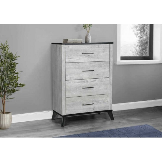 Commode 4 tiroirs I5254 (Gris/Graphite)