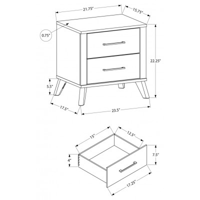 Table de chevet I5253 (Gris/Graphite)