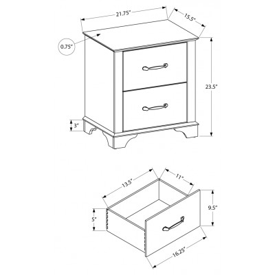 Table de chevet I5263 (Chene Blanchi)