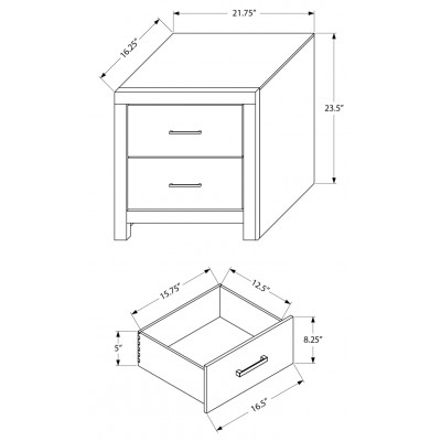 Table de chevet I5208 (Gris Graphite)